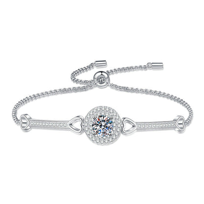 [Favorite]INTERLOCKING HEART & CIRCLE MOISSANITE BRACELET