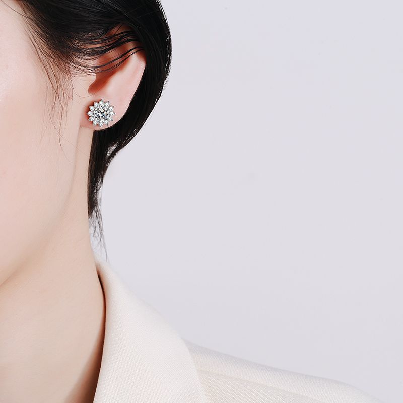 [Favorite]BLOOMING SUNFLOWER MOISSANITE STUD EARRINGS