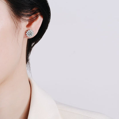 [Favorite]BLOOMING SUNFLOWER MOISSANITE STUD EARRINGS