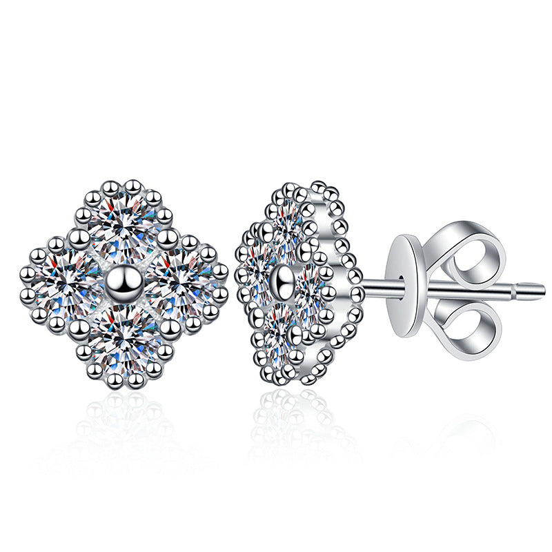 [Favorite]ELEGANT FOUR-LEAF CLOVER MOISSANITE STUD EARRINGS