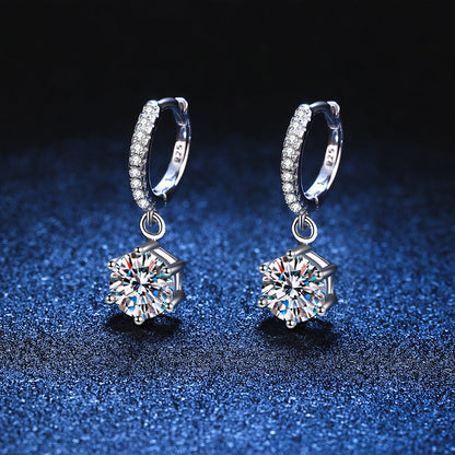 [Favorite]CLASSIC 6-PRONG MOISSANITE DROP EARRINGS