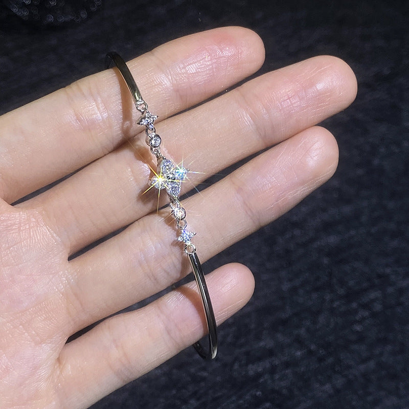 [Favorite]CLOVER & TWIN-STAR MOISSANITE BRACELET