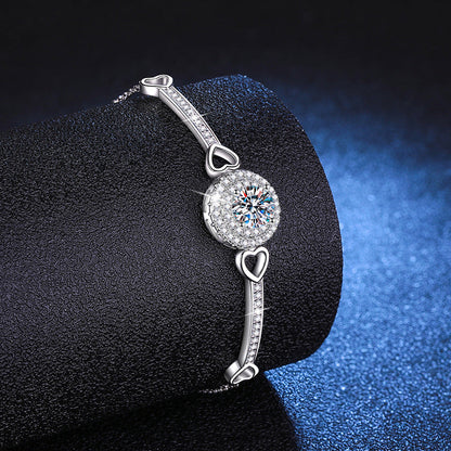 [Favorite]INTERLOCKING HEART & CIRCLE MOISSANITE BRACELET