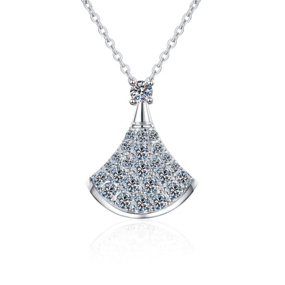 [Favorite]ELEGANT FAN-SHAPED MOISSANITE PENDANT NECKLACE