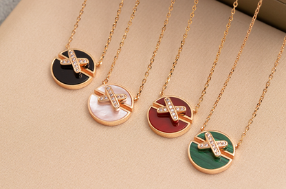 [Favorite]JEUX DE ROSE GOLD DIAMOND NECKLACE