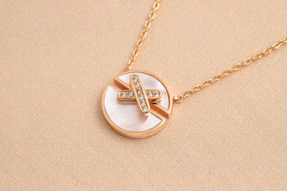 [Favorite]JEUX DE ROSE GOLD DIAMOND NECKLACE