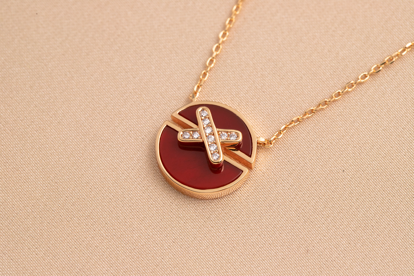 [Favorite]JEUX DE ROSE GOLD DIAMOND NECKLACE