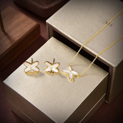 [Favorite]JEUX DE WHITE MOP GOLD DIAMOND EARRINGS