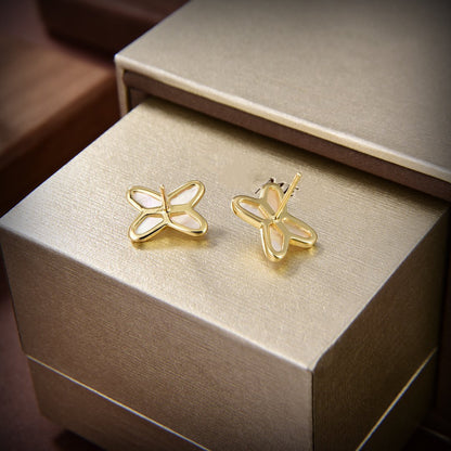 [Favorite]JEUX DE WHITE MOP GOLD DIAMOND EARRINGS