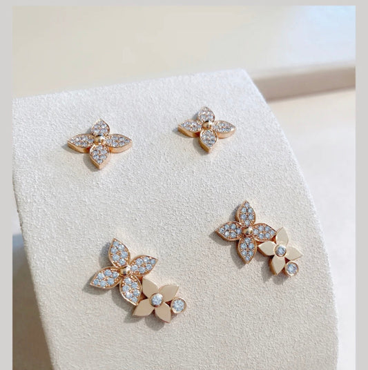 [Favorite]STAR BLOSSOM STUD EARRINGS ROSE GOLD DIAMONDS