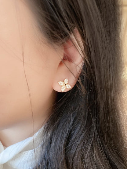 [Favorite]STAR BLOSSOM STUD EARRINGS ROSE GOLD DIAMONDS