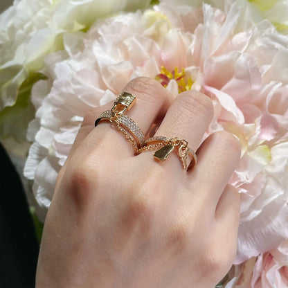 [Favorite]HM KELLY CLOCHETTE DOUBLE RING IN  WITH DIAMONDS