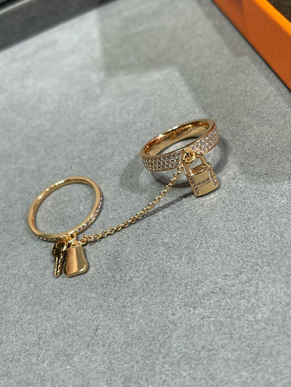 [Favorite]HM KELLY CLOCHETTE DOUBLE RING IN  WITH DIAMONDS