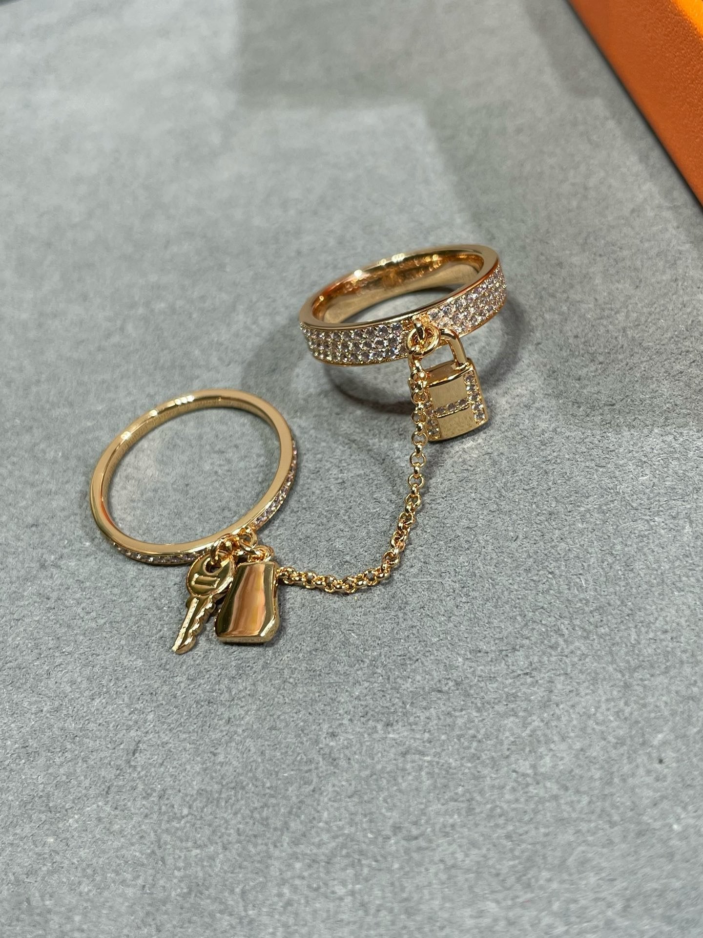 [Favorite]HM KELLY CLOCHETTE DOUBLE RING IN  WITH DIAMONDS