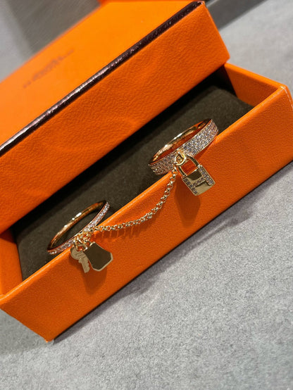 [Favorite]HM KELLY CLOCHETTE DOUBLE RING IN  WITH DIAMONDS