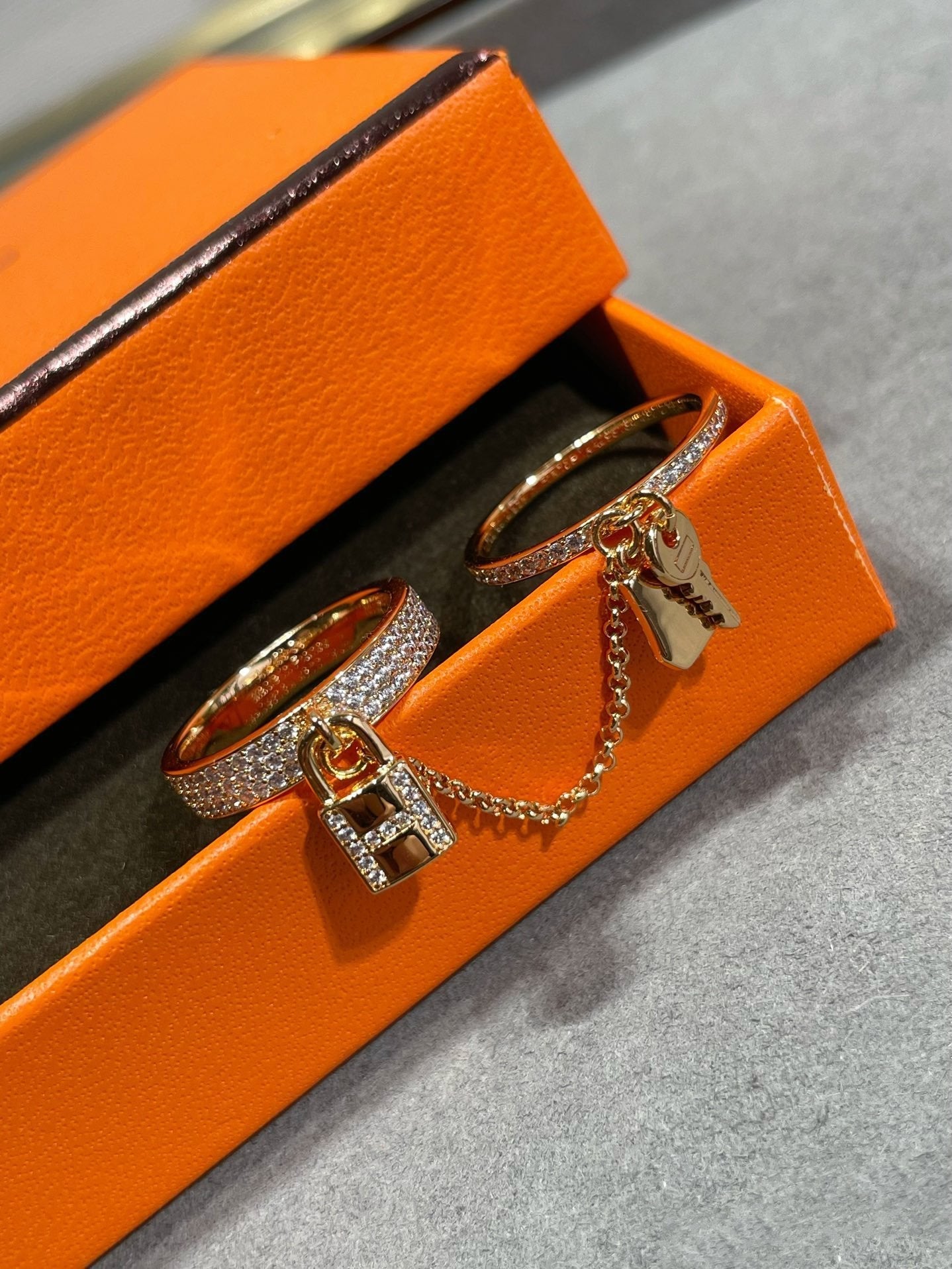 [Favorite]HM KELLY CLOCHETTE DOUBLE RING IN  WITH DIAMONDS
