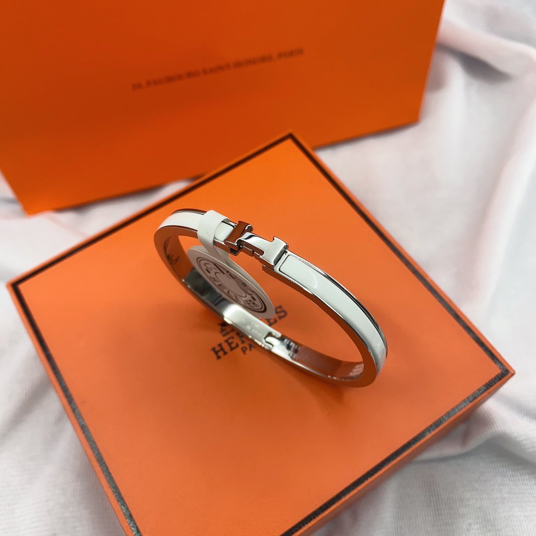 [Favorit]KLASSISCHES HM CLIC WEISSES 8MM EMAILLE ARMBAND