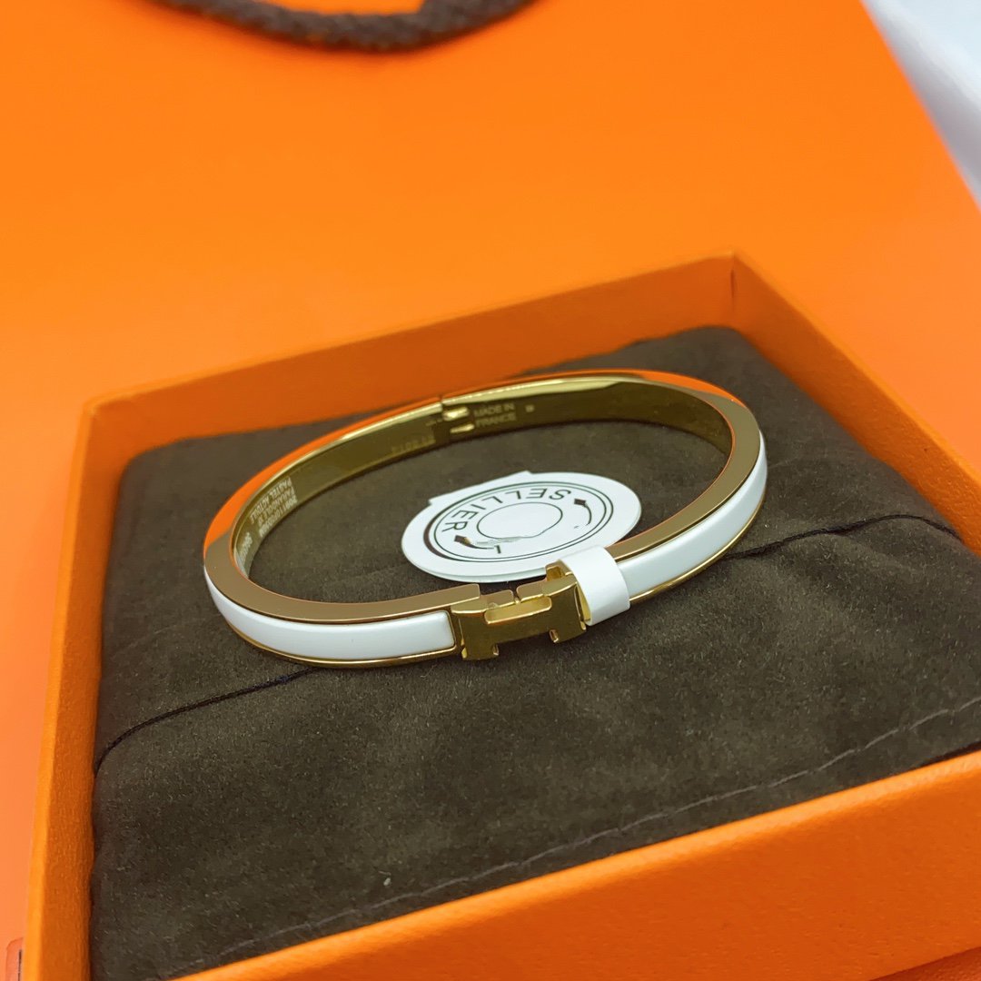[Favorit]KLASSISCHES HM CLIC WEISSES 8MM EMAILLE ARMBAND