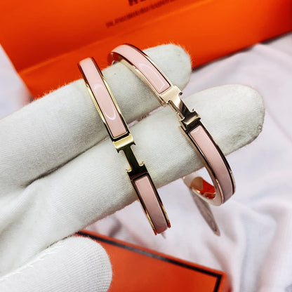 [Liebling]KLASSISCHES HM KLICK ROSA 8MM EMAILLE ARMBAND