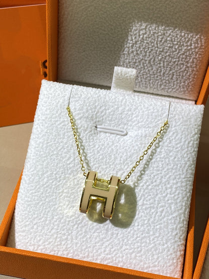 [Favorite]HM CLIC YELLOW ENAMEL GOLD NECKLACE