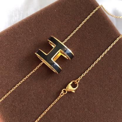 [Favorite]HM CLIC BLACK ENAMEL GOLD NECKLACE