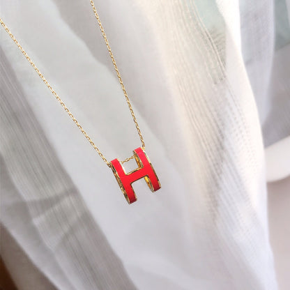 [Favorite]HM CLIC RED ENAMEL GOLD NECKLACE