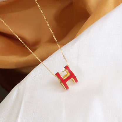 [Favorite]HM CLIC RED ENAMEL GOLD NECKLACE