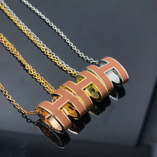 [Favorite]H NECKLACE BROWN