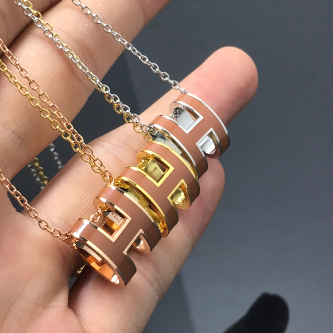 [Favorite]H NECKLACE BROWN