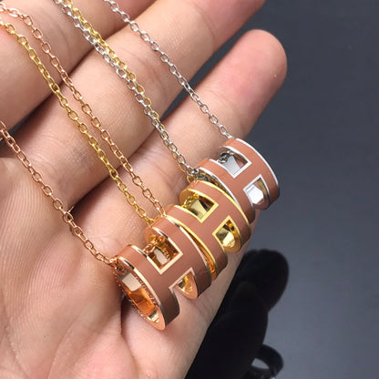 [Favorite]H NECKLACE BROWN