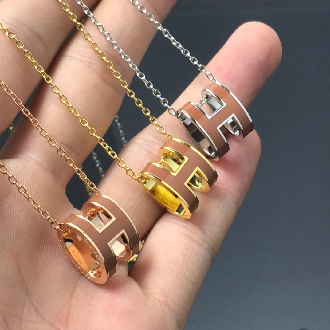 [Favorite]H NECKLACE BROWN