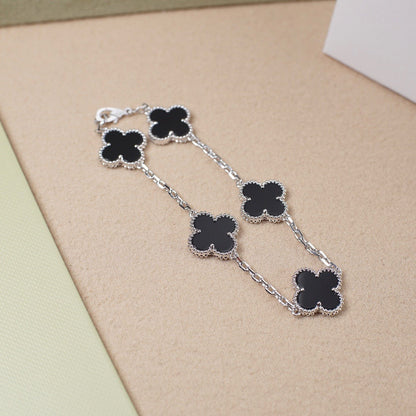 [Favorite]LUCKY CLOVER 5-MOTIF BRACELET - BLACK OXNY COLLECTION