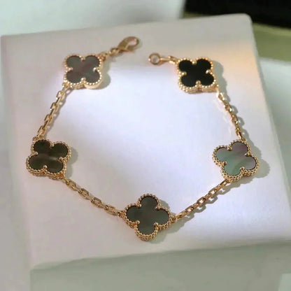 [Favorite]LUCKY CLOVER 5-MOTIF BRACELET - GREY MOTHER-OF-PEARL COLLECTION