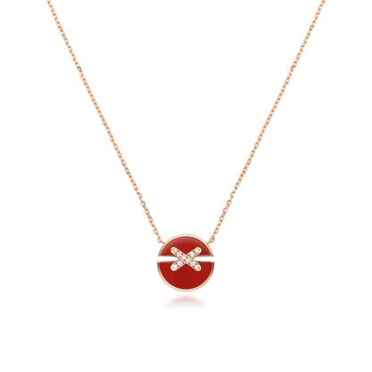 [Favorite]JEUX DE ROSE GOLD DIAMOND NECKLACE