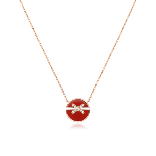[Favorite]JEUX DE ROSE GOLD DIAMOND NECKLACE