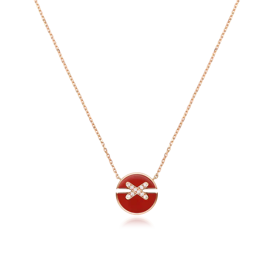 [Favorite]JEUX DE ROSE GOLD DIAMOND NECKLACE