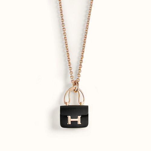 [Favorit]CONSTANCE SCHWARZ ANHÄNGER ROSÉGOLD HALSKETTE