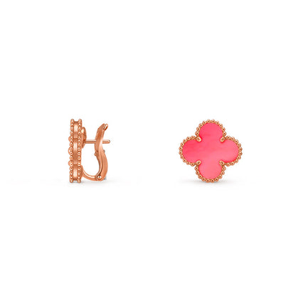 [Favorite]15MM CLOVER FLOWER STUD EARRINGS ROSE GOLD COLLECTION