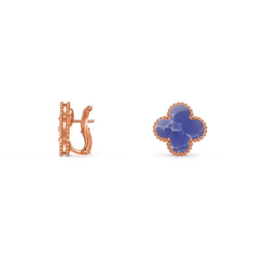 [Favorite]15MM CLOVER FLOWER STUD EARRINGS ROSE GOLD COLLECTION