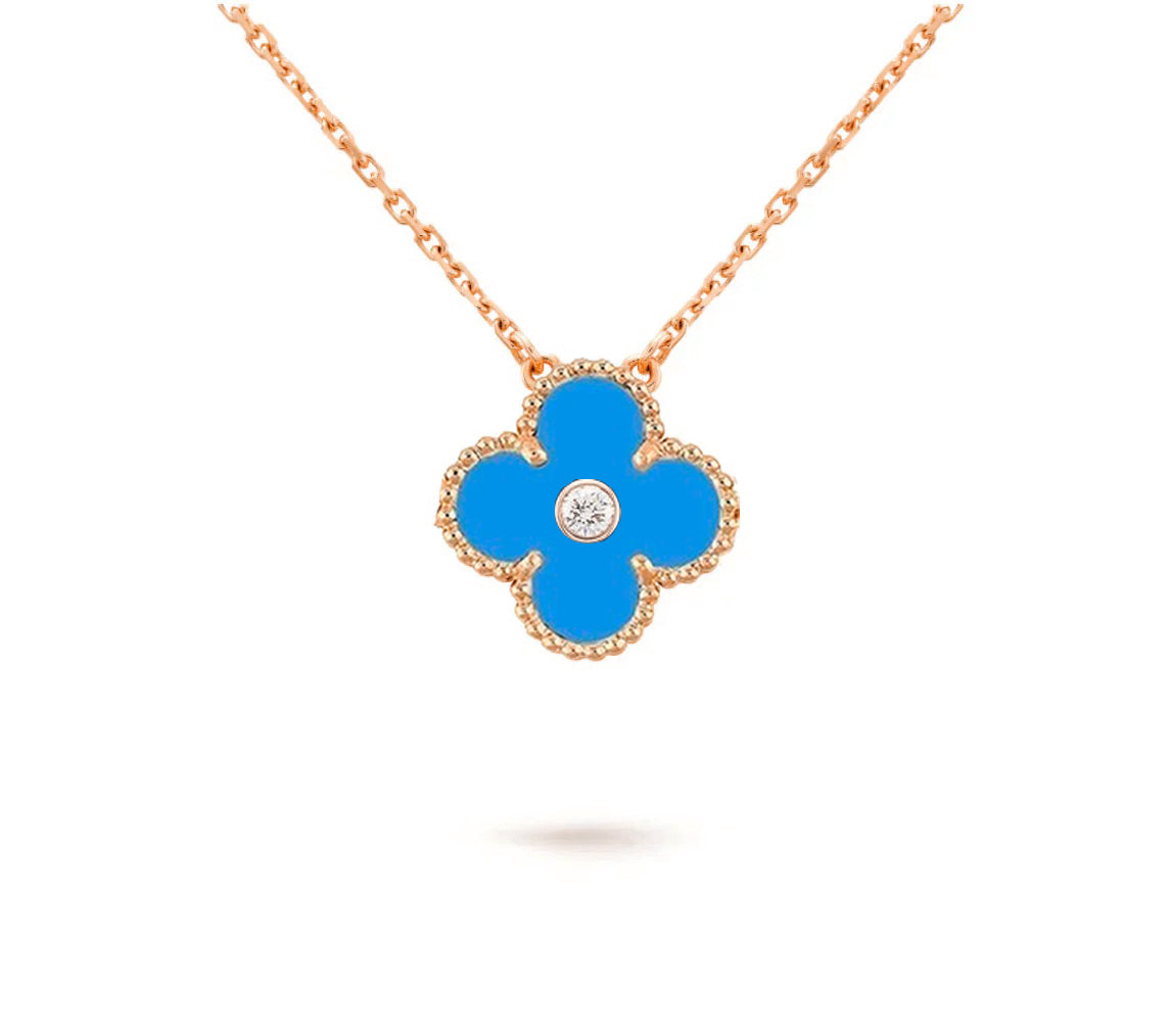 [Favorit]15MM KLEEBLUMEN-DIAMANTANHÄNGER-HALSKETTENKOLLEKTION