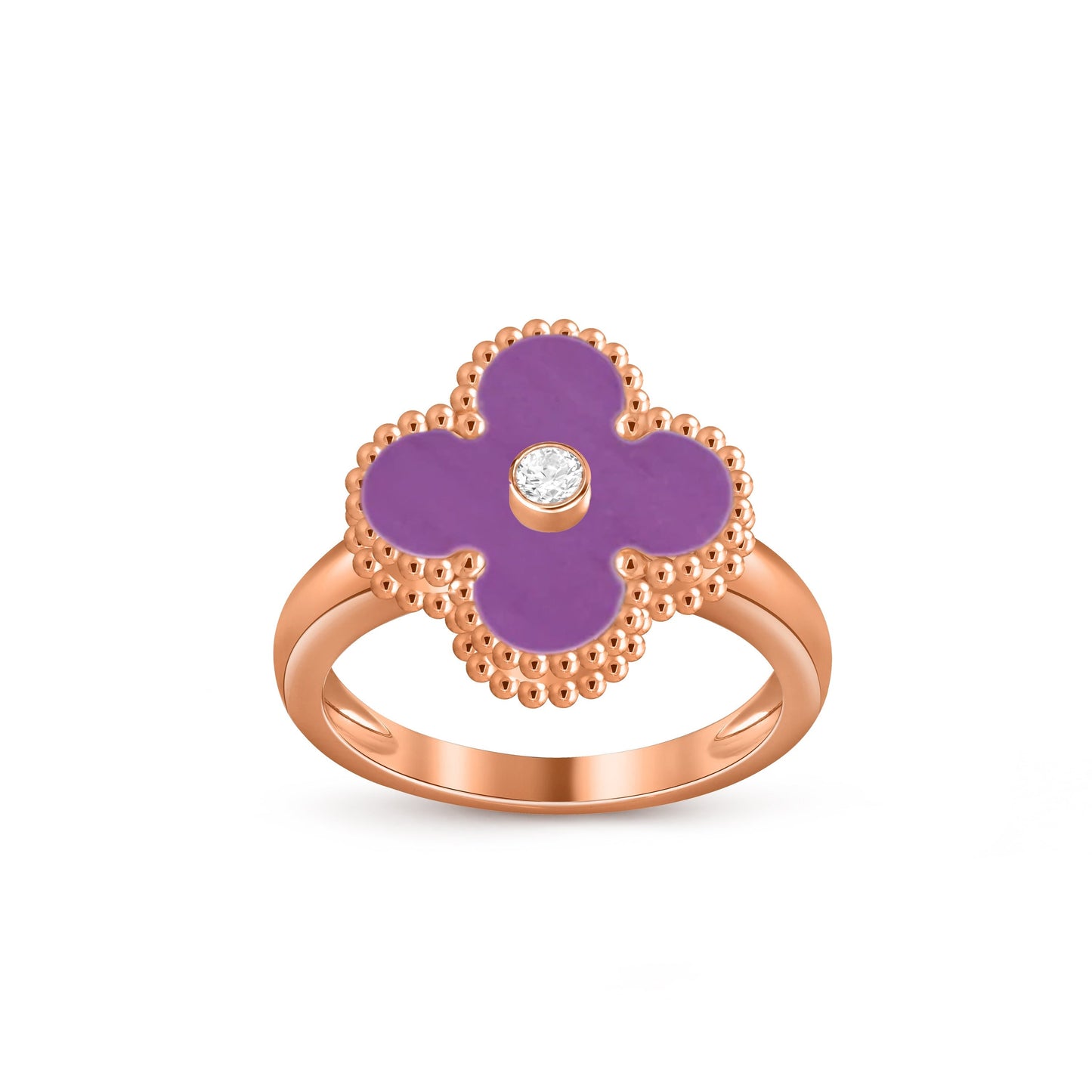 [Liebling]GLÜCKSKLEE DIAMANT-AKZENT ROSÉGOLD-RING KOLLEKTION