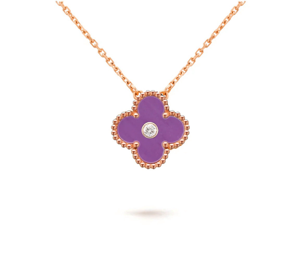 [Favorit]15MM KLEEBLUMEN-DIAMANTANHÄNGER-HALSKETTENKOLLEKTION
