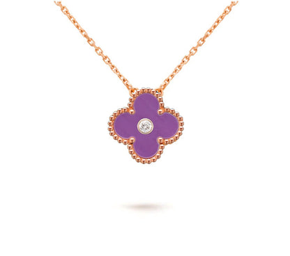 [Favorit]15MM KLEEBLUMEN-DIAMANTANHÄNGER-HALSKETTENKOLLEKTION