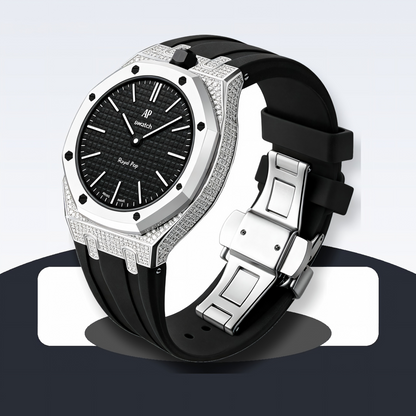 Royal Oak Pop exclusivo con caja de acero, diamantes (moissanita) y correa de silicona