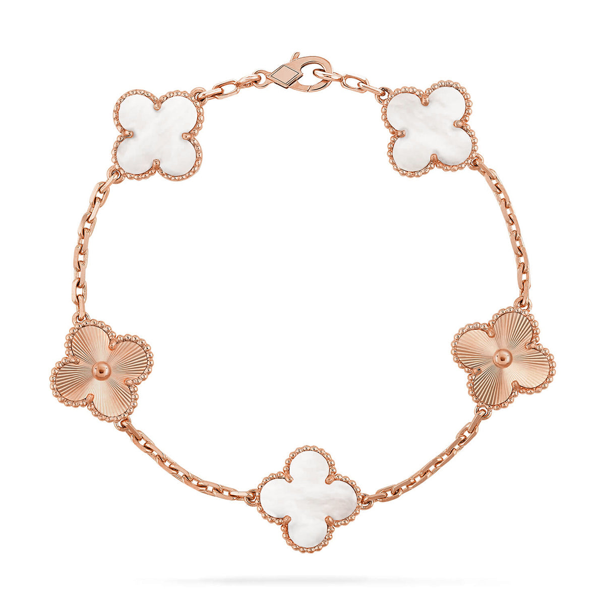 [Favorite]LUCKY CLOVER 5-MOTIF BRACELET - WHITE MOTHER-OF-PEARL COLLECTION