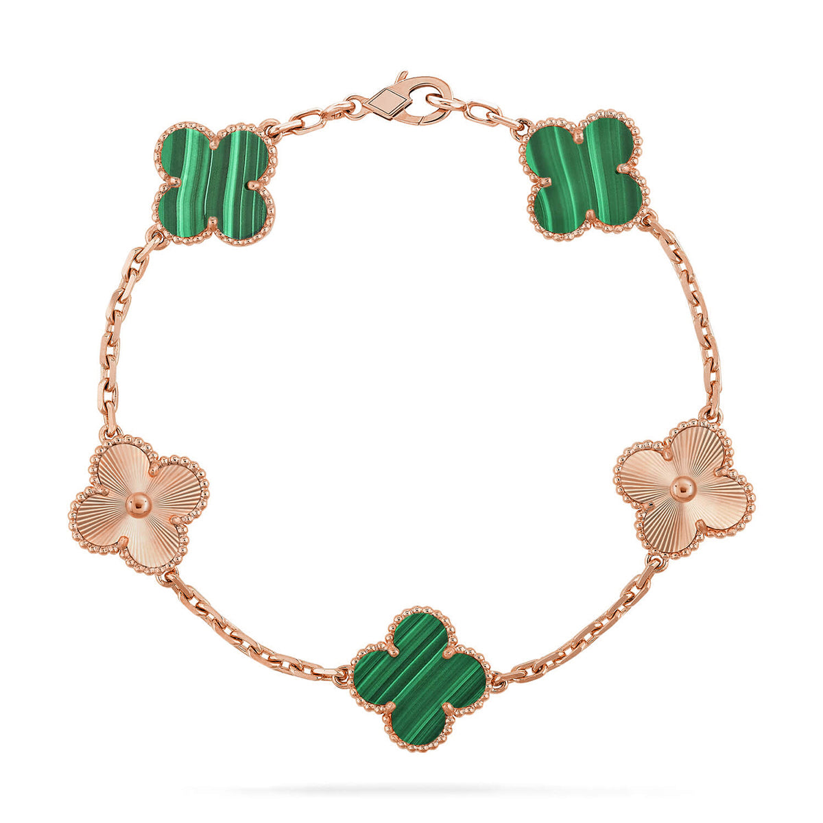[Favorite]LUCKY CLOVER 5-MOTIF BRACELET - MALACHITE COLLECTION
