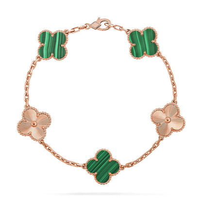 [Favorite]LUCKY CLOVER 5-MOTIF BRACELET - MALACHITE COLLECTION