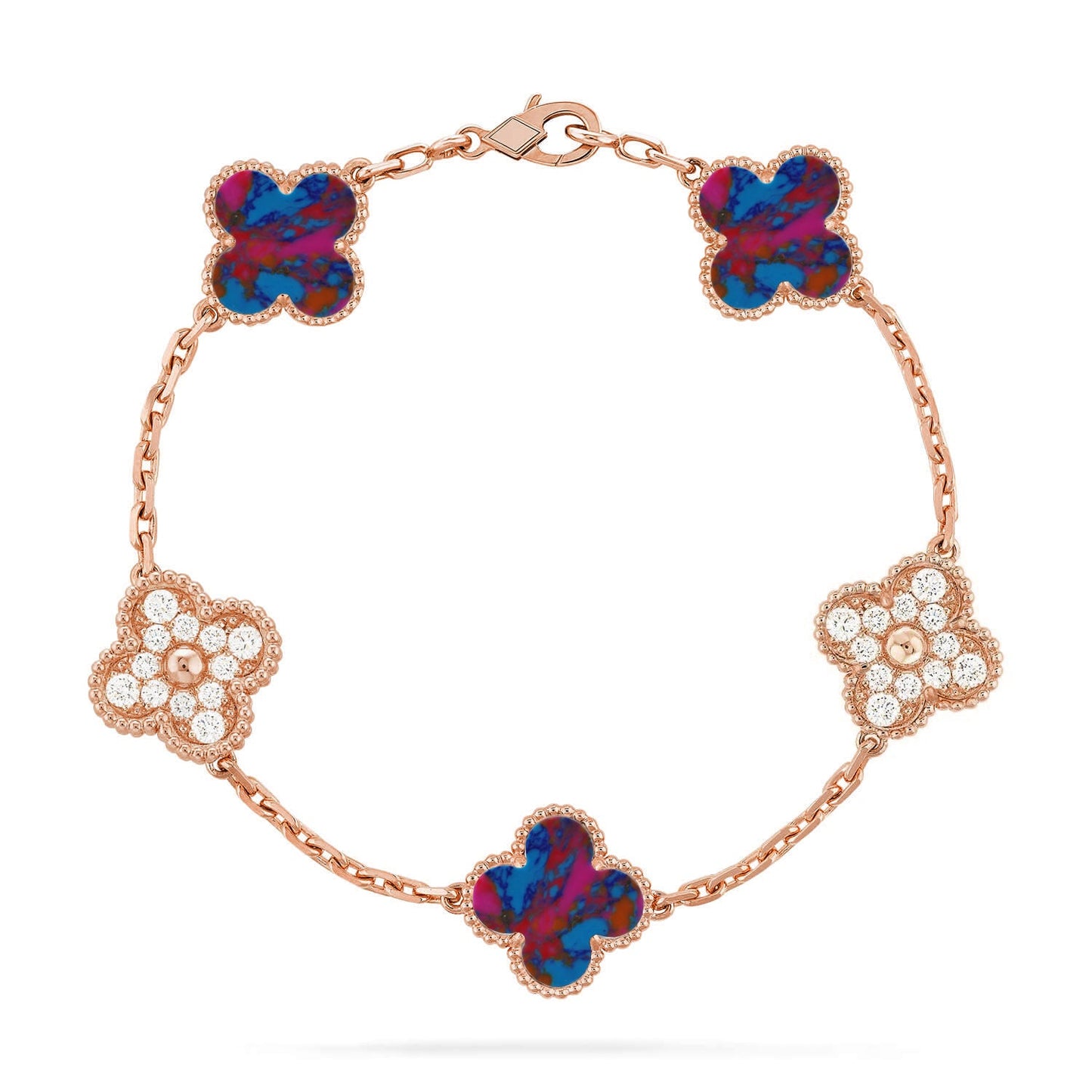 [Favorite]LUCKY CLOVER 5-MOTIF BRACELET - MULTI-GEM COLLECTION