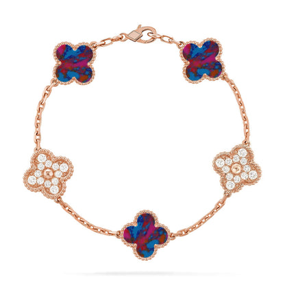 [Favorite]LUCKY CLOVER 5-MOTIF BRACELET - MULTI-GEM COLLECTION