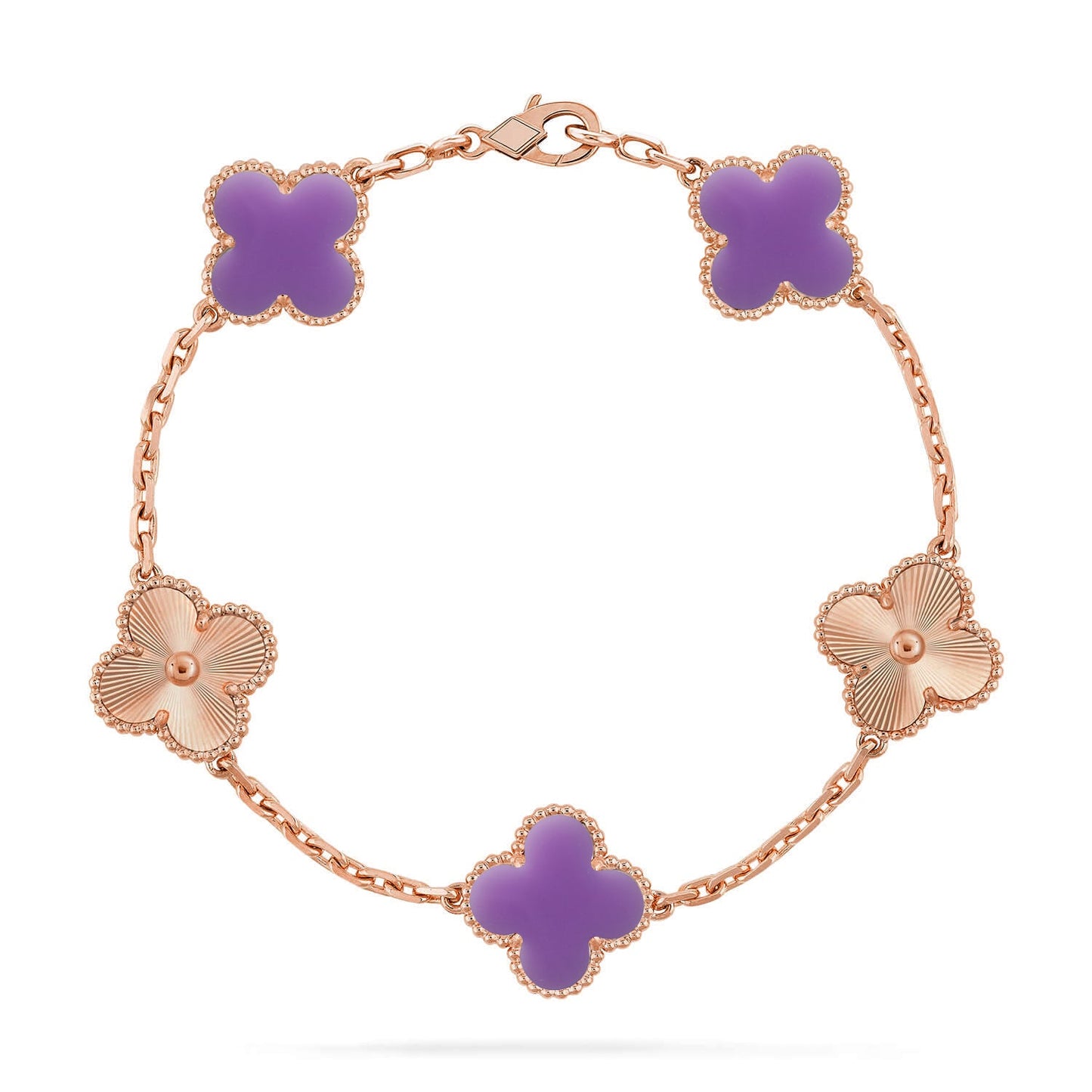 [Favorite]LUCKY CLOVER 5-MOTIF BRACELET - LAVENDER COLLECTION